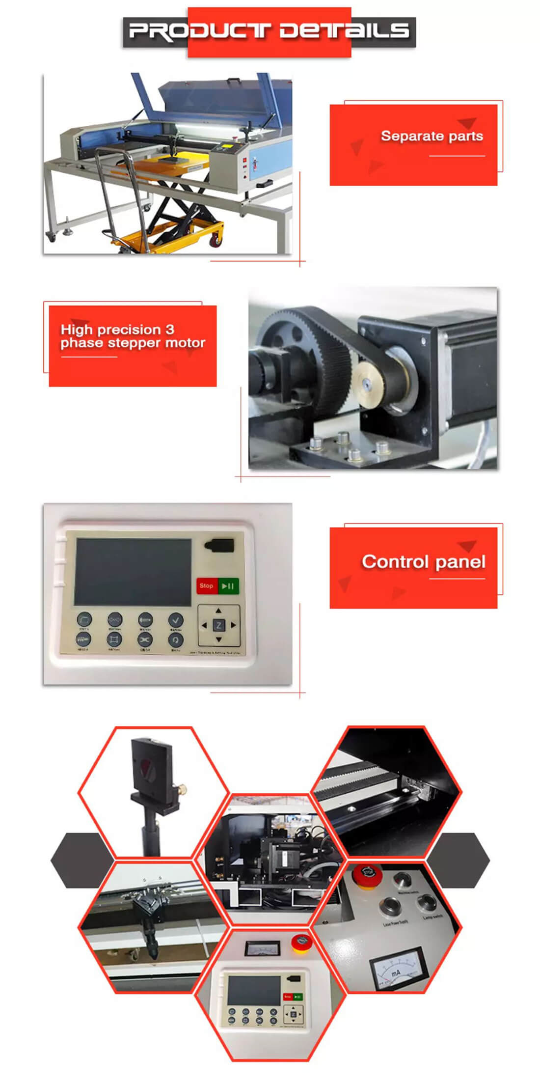 details of laser engraving machine for stone (1)